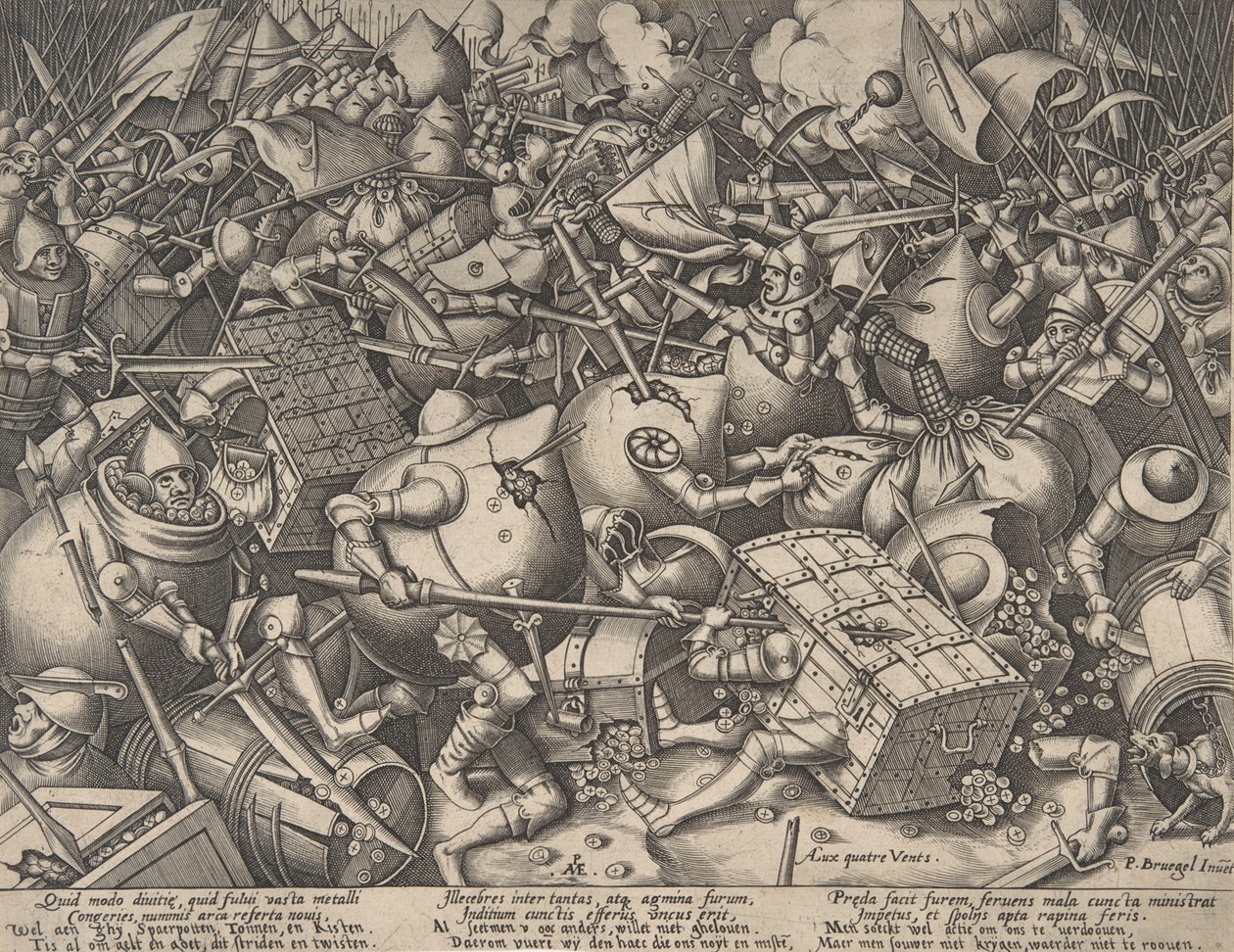 The Battle about Money, after 1570 by Pieter van der Heyden