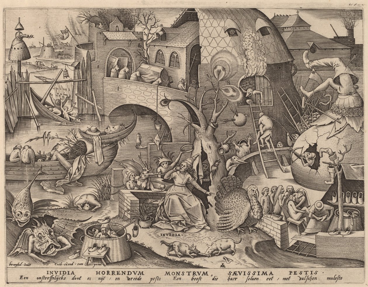 Envy by Pieter van der Heyden after Pieter Bruegel the Elder