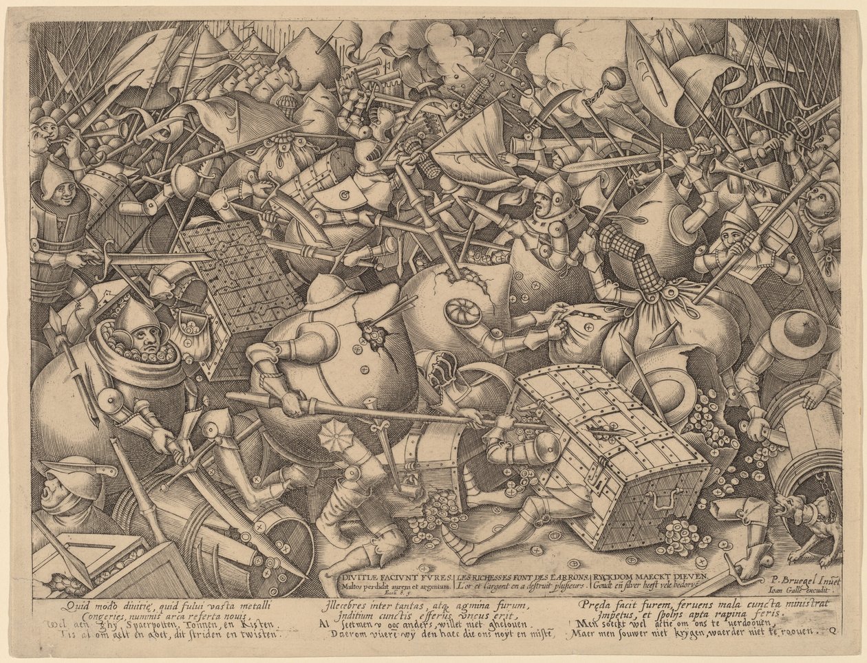 The Battle of the Moneybags and the Strongboxes by Pieter van der Heyden after Pieter Bruegel the Elder