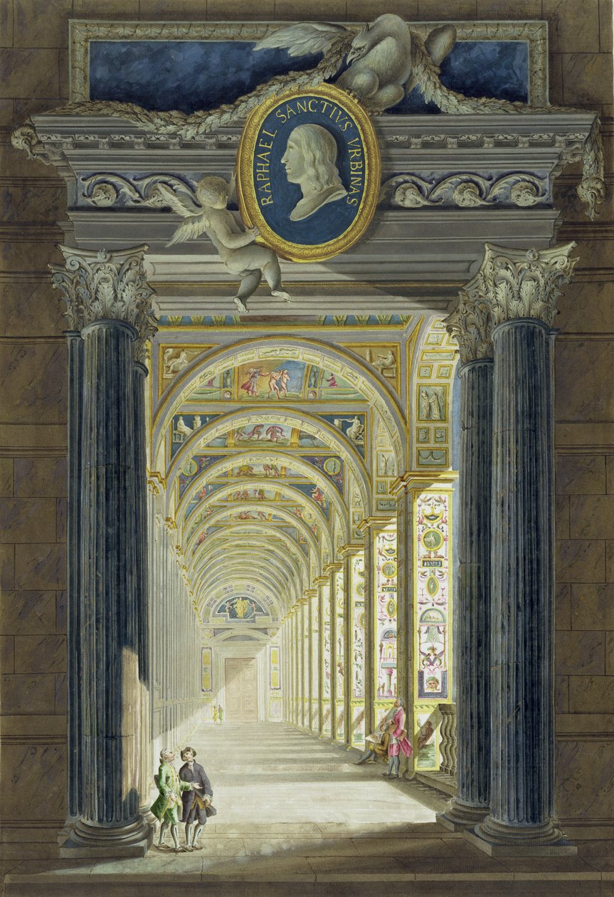 Frontispiece with a Medallion Portrait of Raphael, from Delle Loggie di Rafaele nel Vaticano, Engraved by Giovanni Volpato by Pietro Camporesi