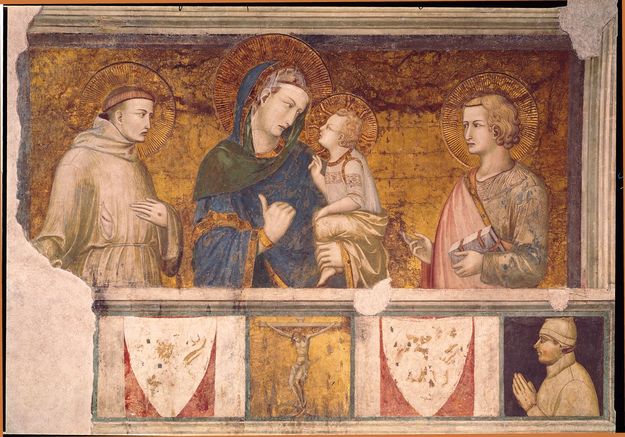 Virgin and Child with St. Francis and St. John the Evangelist by Pietro Lorenzetti