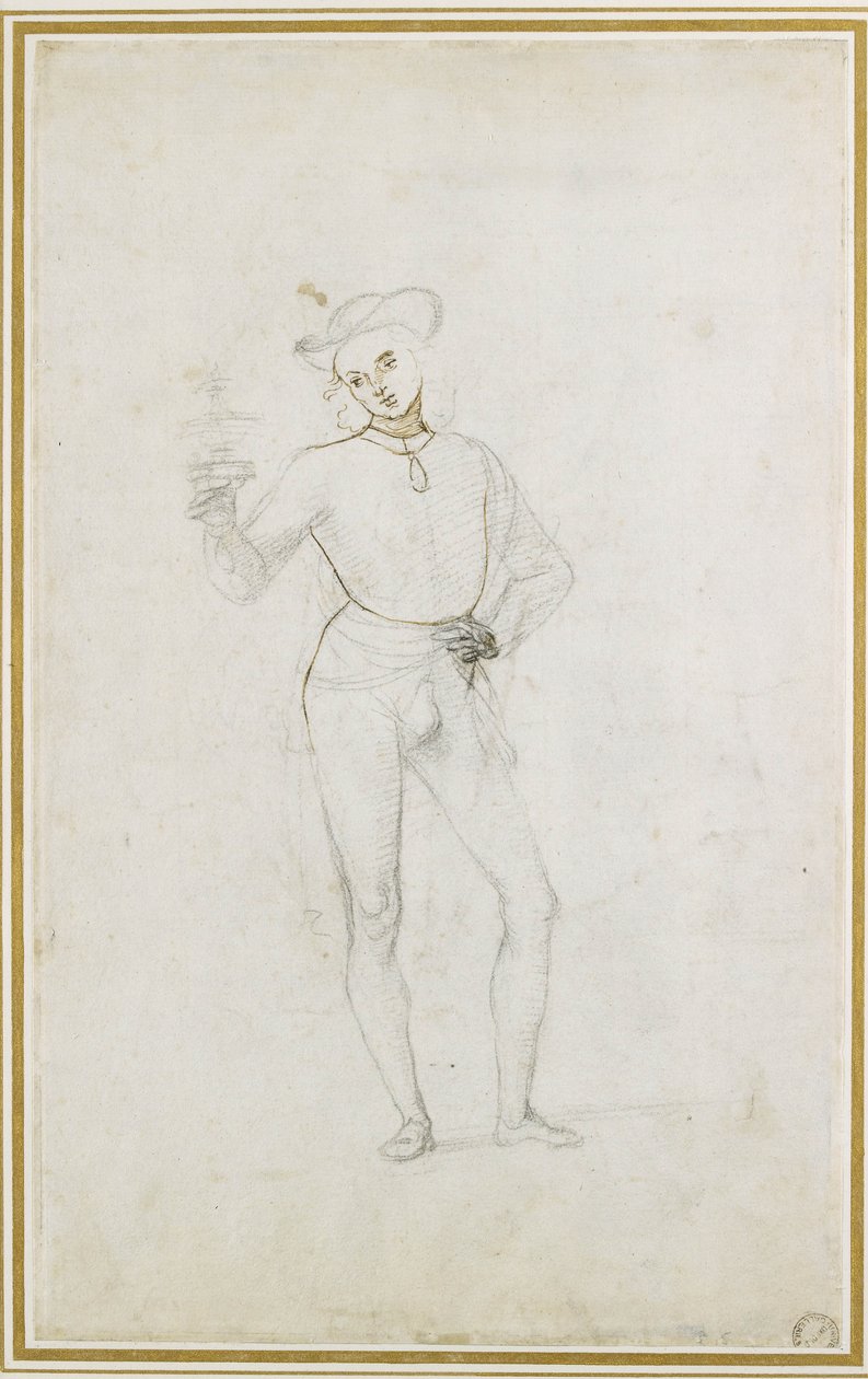 A Study for a Figure in an Adoration of the Magi by Pietro Perugino