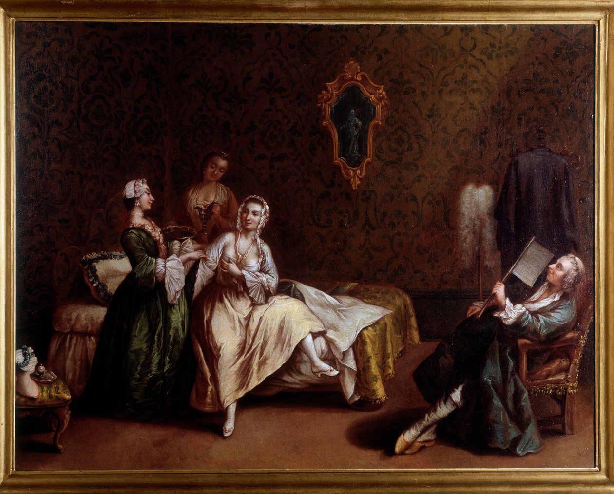 The awakening of the lady by Pietro (after) Longhi