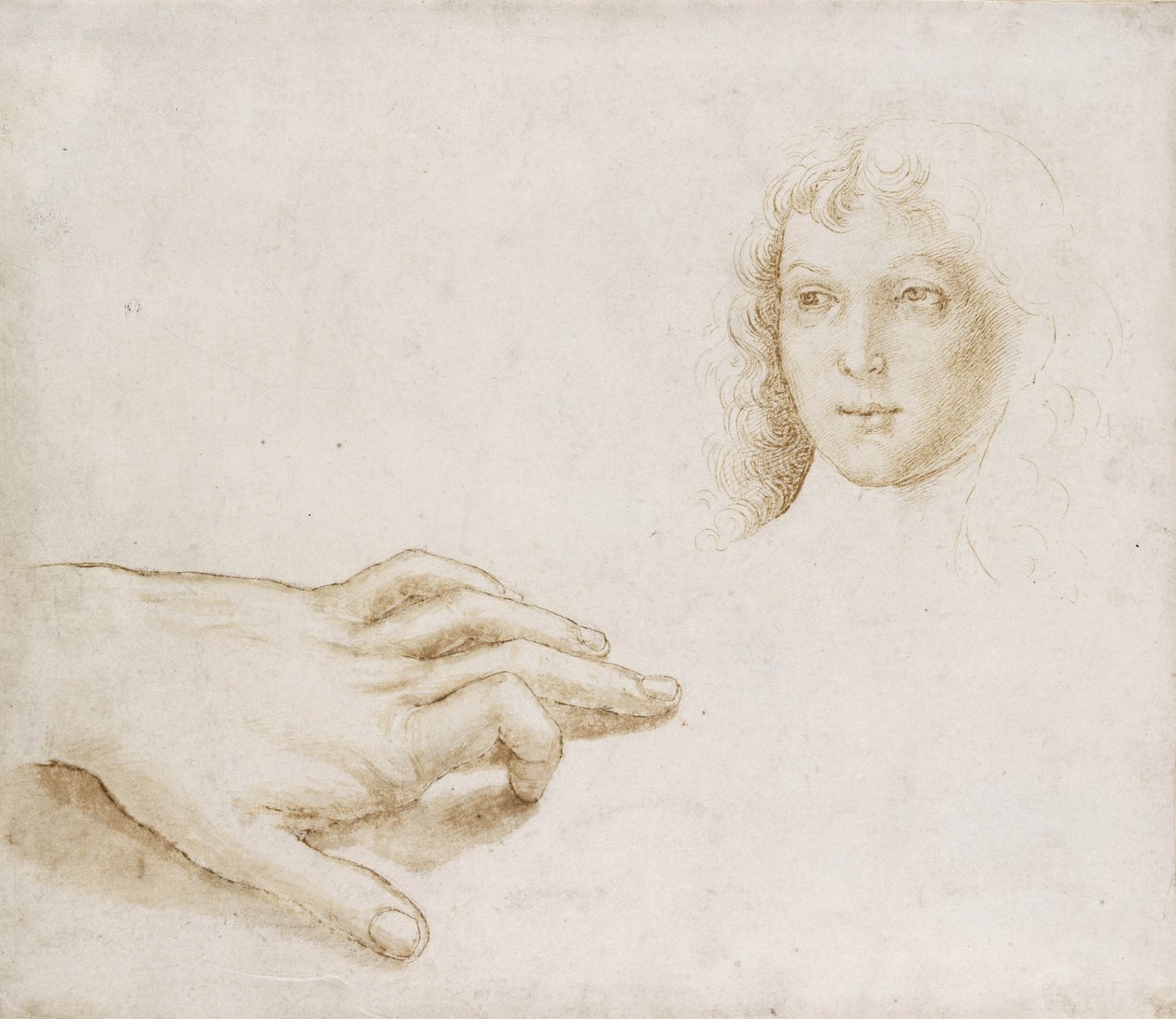 Studies of a Head and a Hand by Pietro (circle of) Perugino