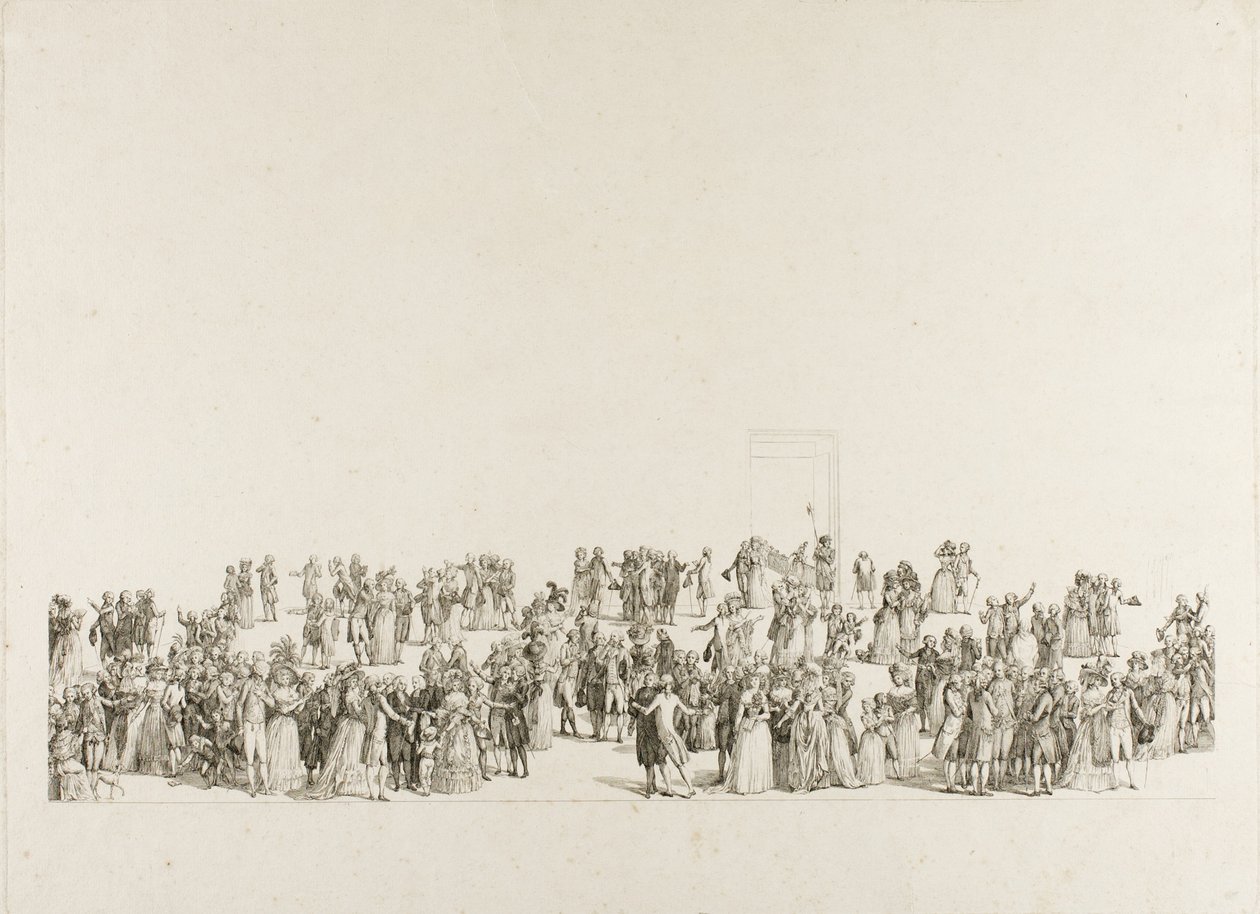 The Exhibition at the Salon du Louvre in 1787 by Pietro Antonio Martini