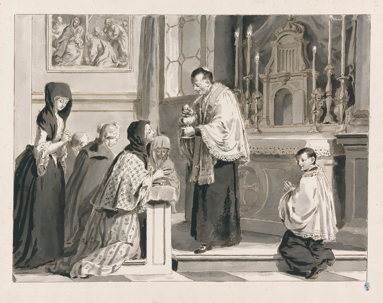 Holy Communion or The Eucharist from The Seven Sacraments by Pietro Antonio Novelli