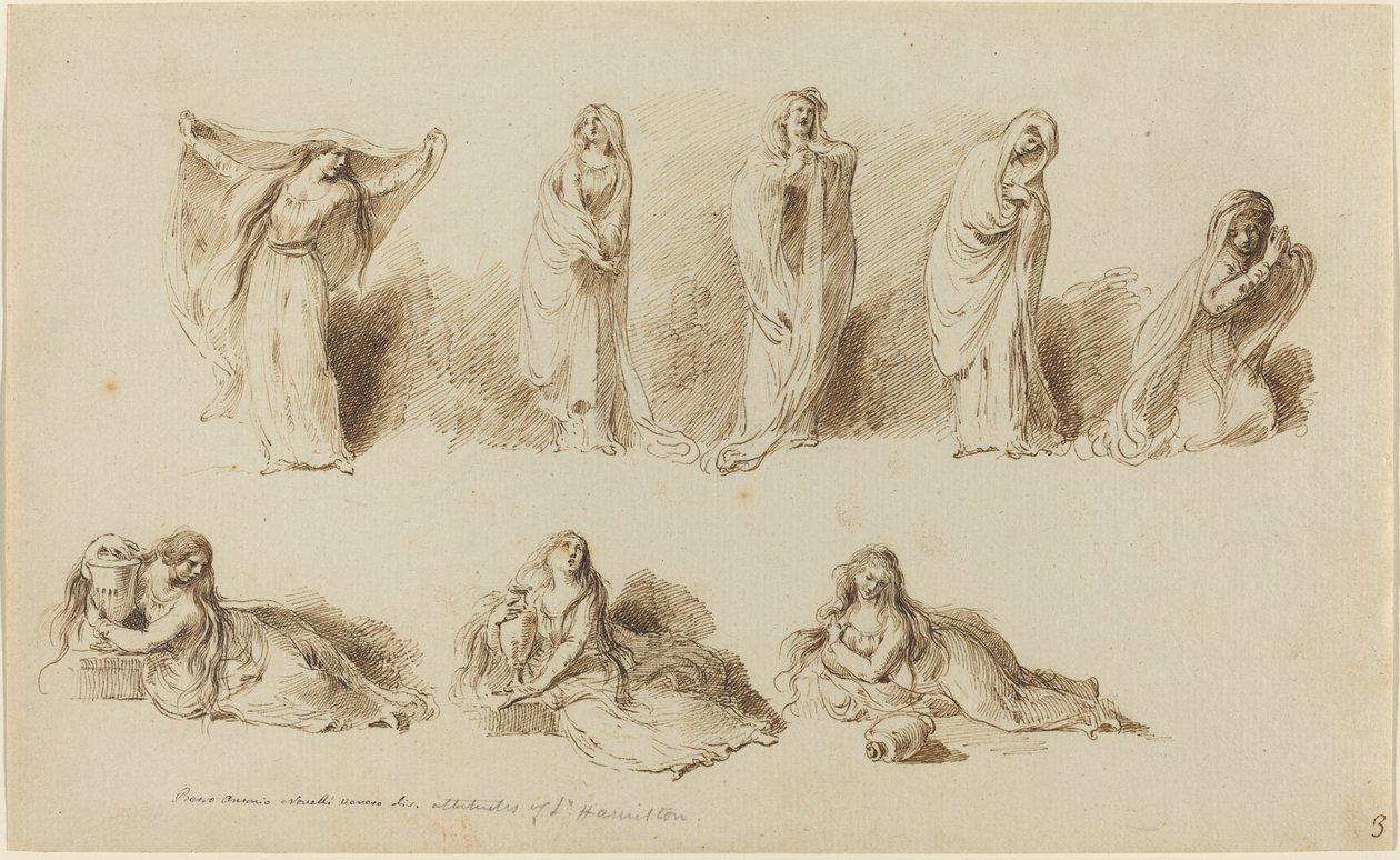The Attitudes of Lady Hamilton by Pietro Antonio Novelli