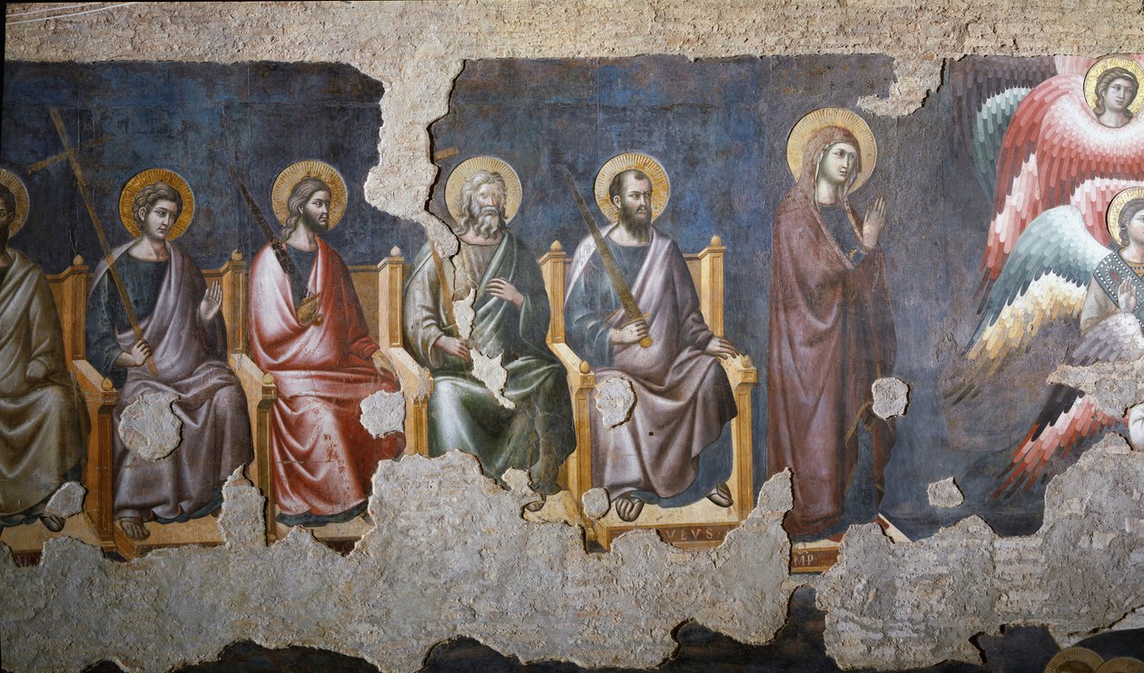 The Last Judgment (detail) of the Apostles (Saint Paul on the Right) - Fresco by Pietro Cavallini