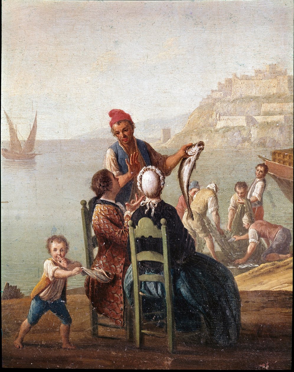 A fish seller and a couple (detail) by Pietro Fabris