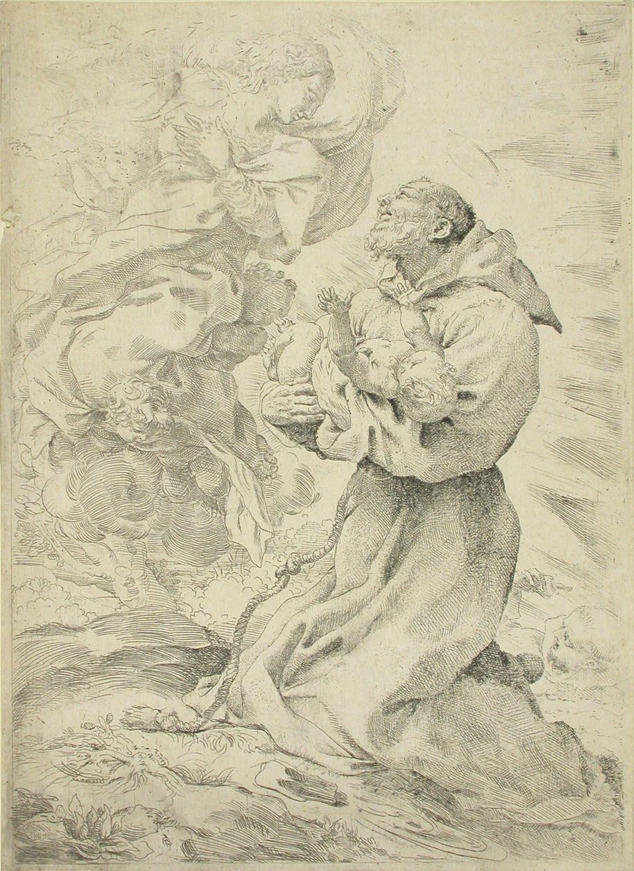 Francis of Assisi with the Christ Child in His Arms by Pietro Faccini