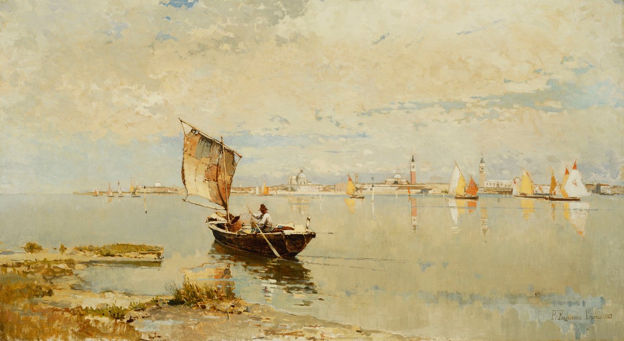 On the Lagoon, 1882 by Pietro Fragiacomo