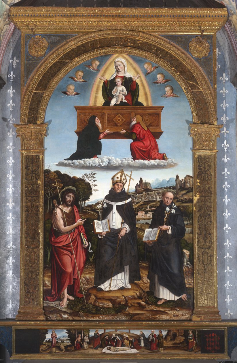 Madonna Odigitria with Saints: John the Baptist, Antonino of Florence and Nicola of Tolentino by Pietro Francesco (1485-1528) Sacchi