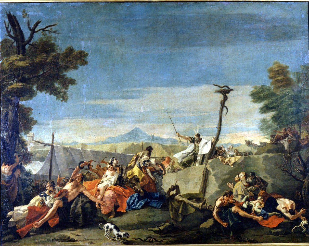 The bronze snake (18th century), Painting by Pietro Ligari by Pietro Ligari