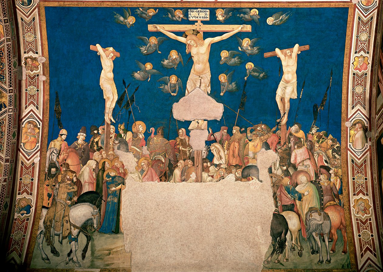 Crucifixion. Fresco by Pietro Lorenzetti (1280/5 around-1348) 1335-1340 Basilica di San Francesco, Chiesa Inferiore, Assisi by Pietro Lorenzetti