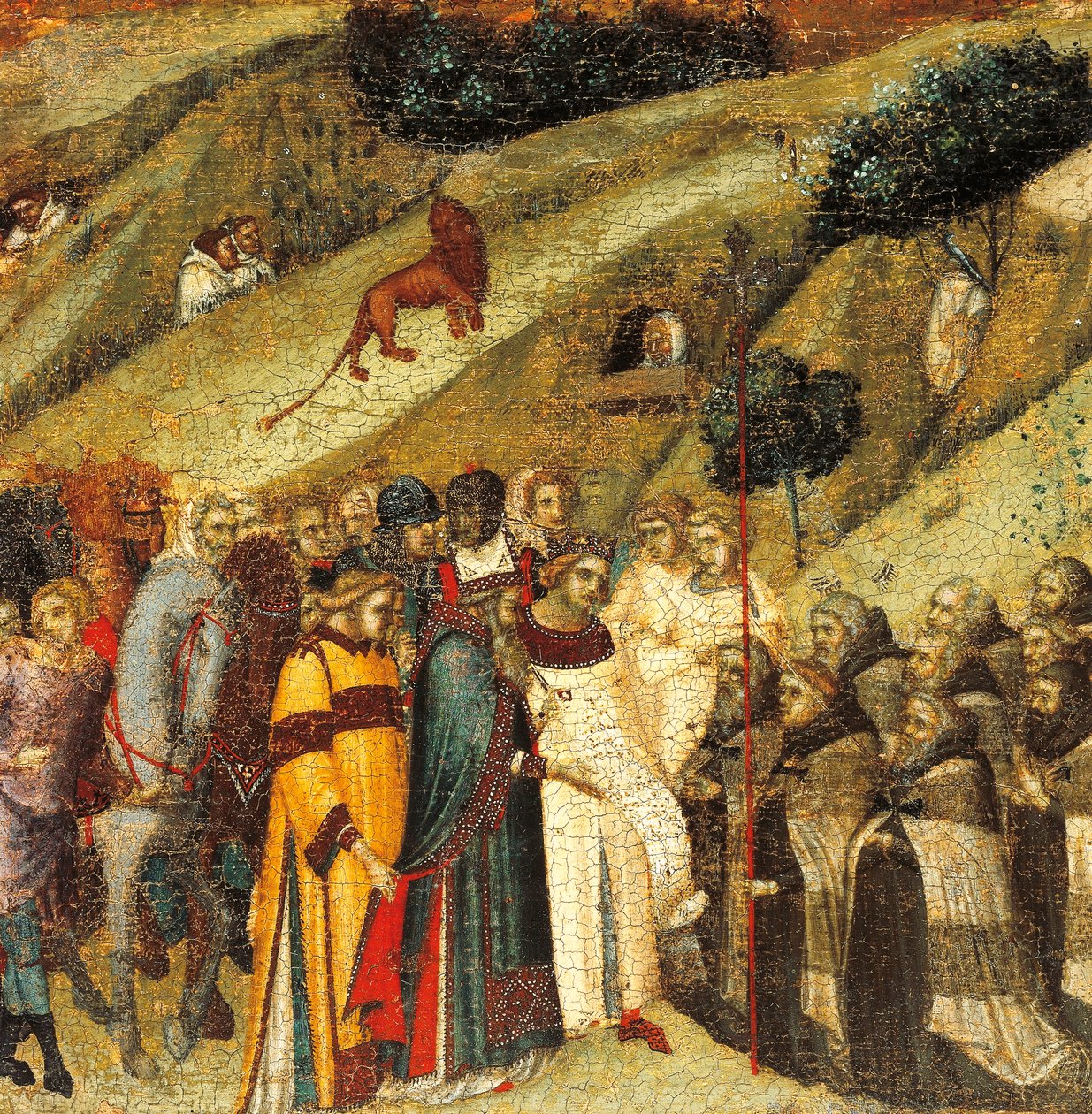First Carmelite Hermits in Spring of Elijah (detail) by Pietro Lorenzetti