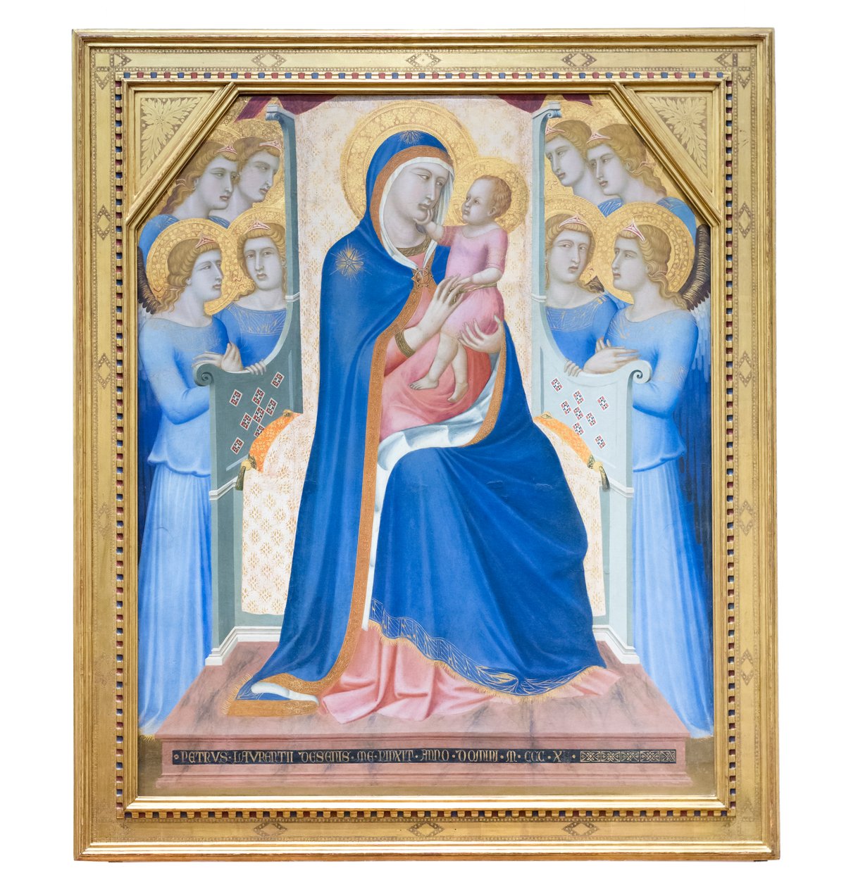 Madonna and Child enthroned with eight angels by Pietro Lorenzetti