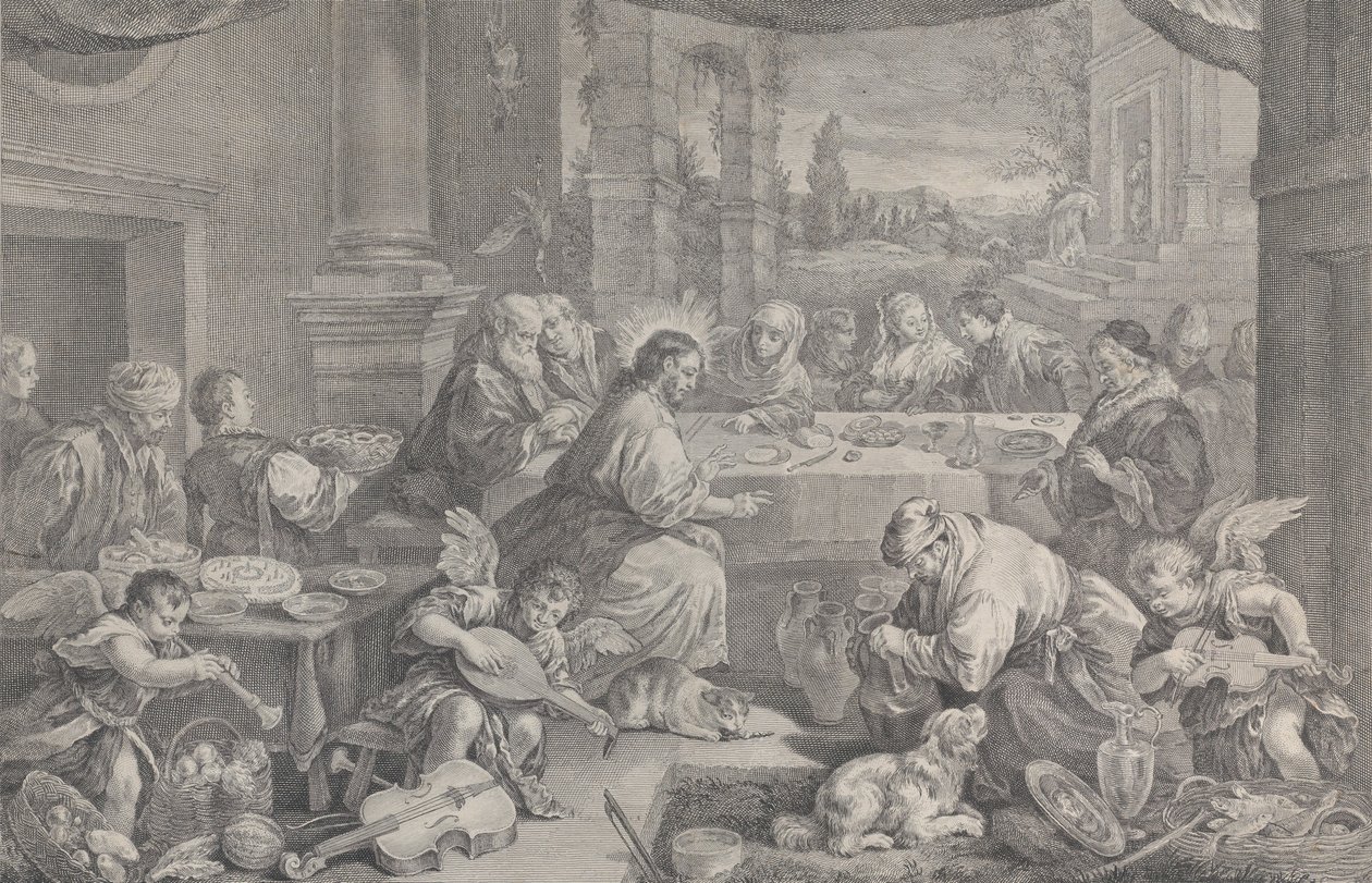 Christ Turning Water into Wine at the Wedding at Cana by Pietro Monaco