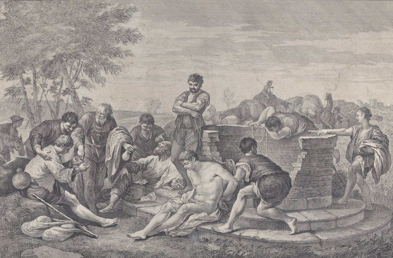 Joseph being sold into slavery by his brothers by Pietro Monaco
