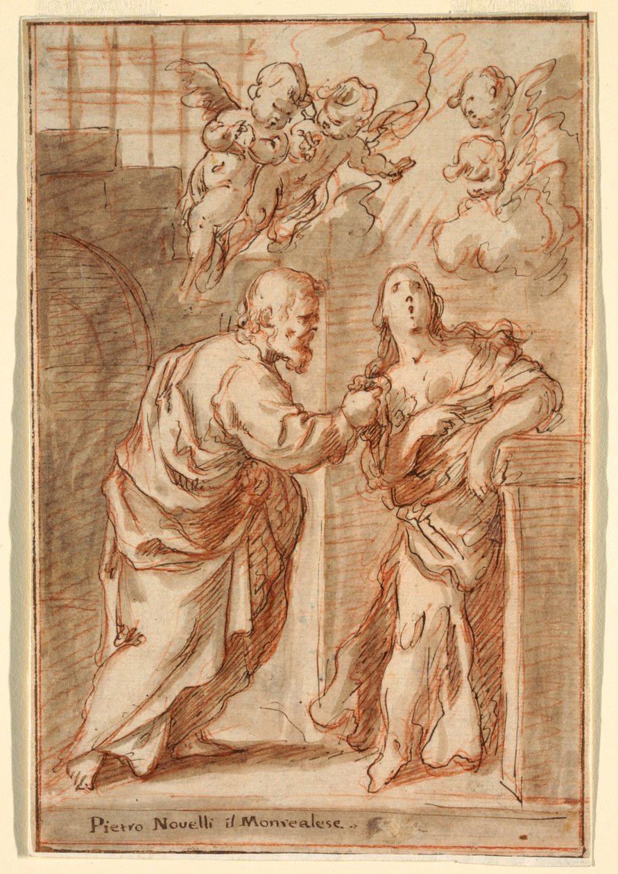 St. Peter and St. Agatha, 1603–47 by Pietro Novelli