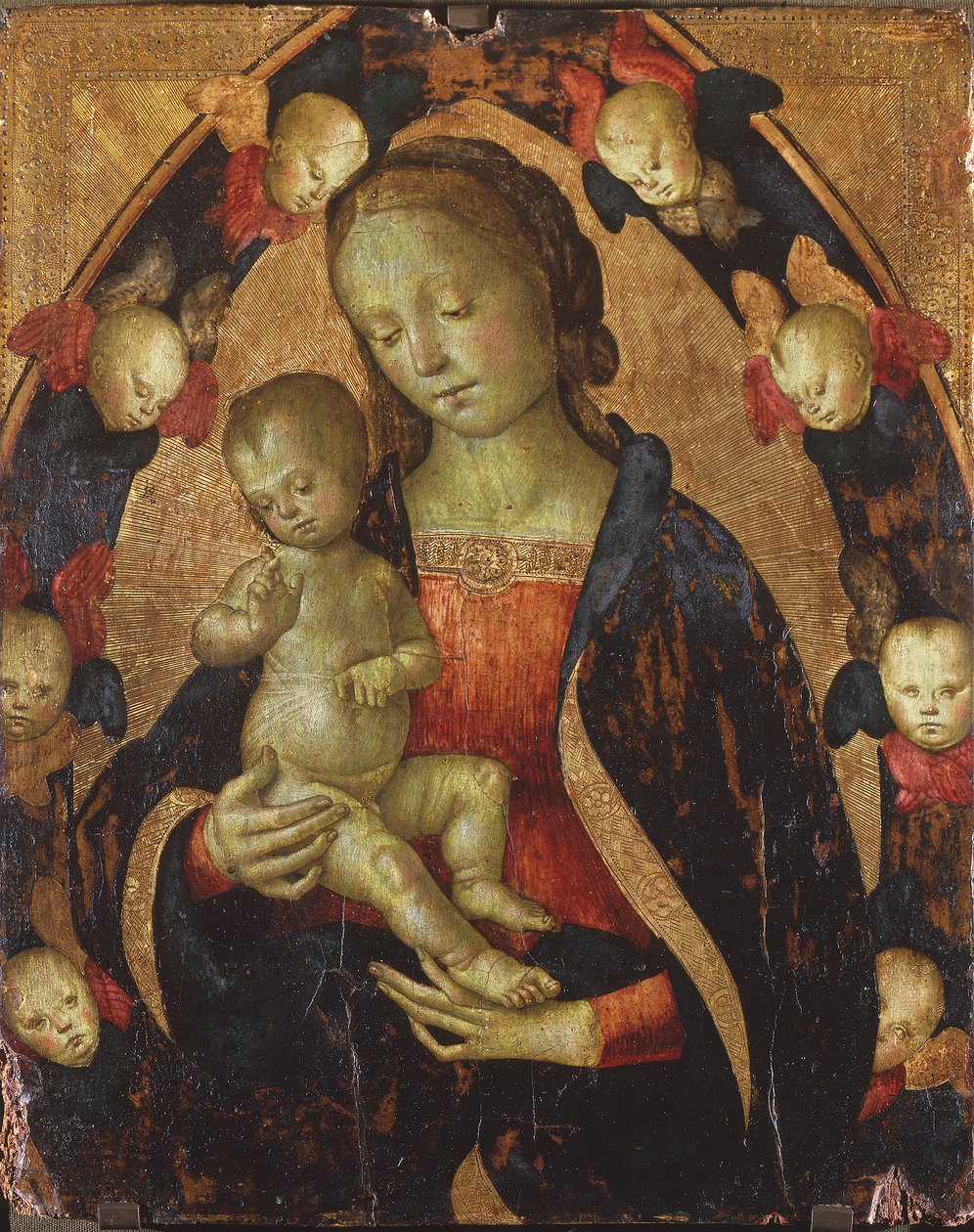 Madonna and Child Surrounded by Cherubims by Pietro Perugino