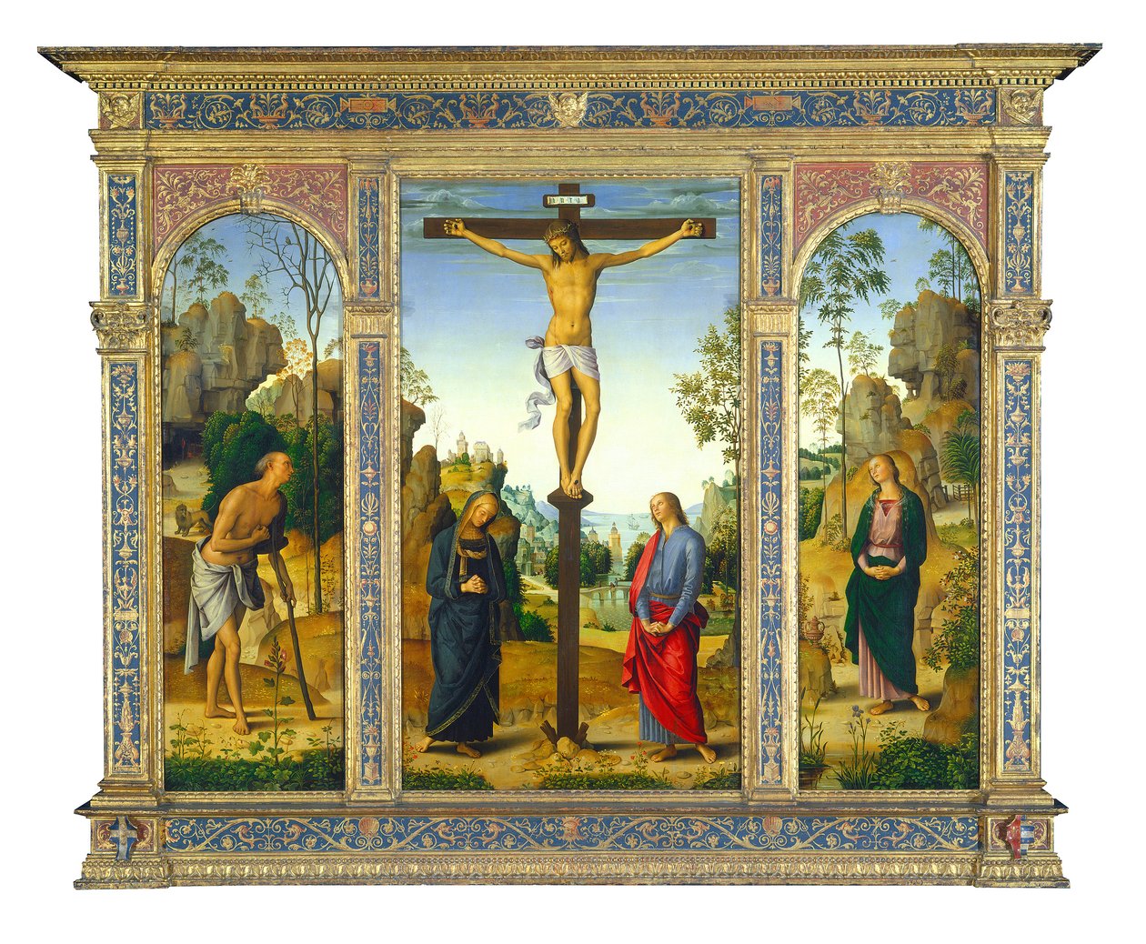 The Crucifixion with the Virgin, Saint John, Saint Jerome, and Saint Mary Magdalene, c.1482-1485 by Pietro Perugino