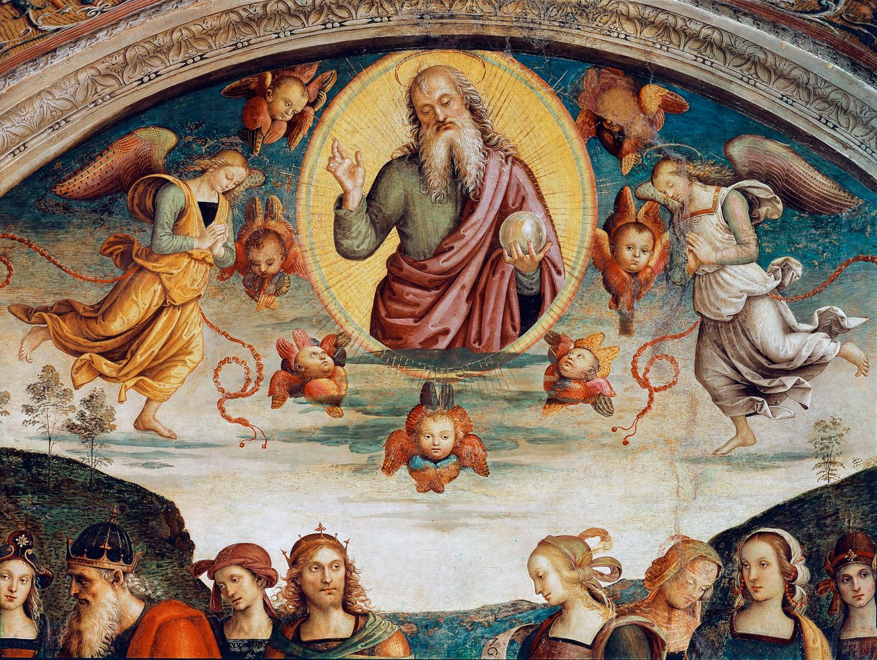 The Lord surrounds with prophecies and sibyls (detail). Fresco by Pietro Vannucci dit il Perugino (Perugin) 1500. Perugia, Collegio del Cambio by Pietro Perugino