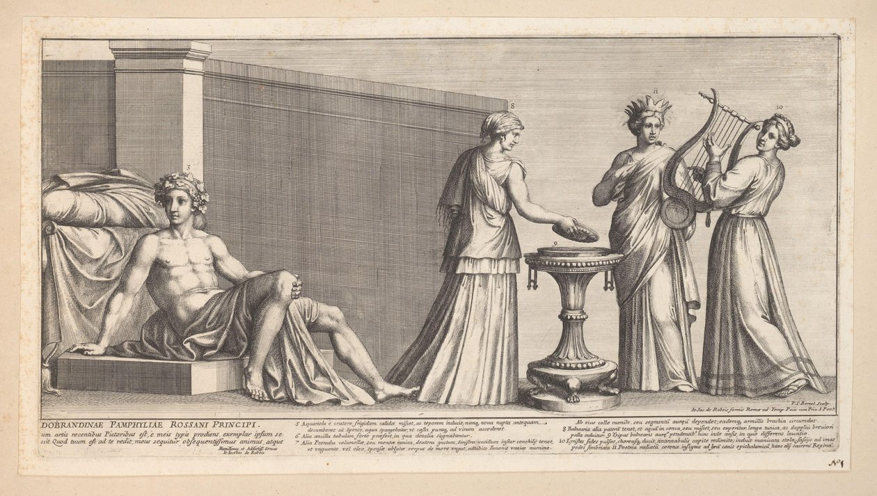 Aldobrandini Wedding (Right Part) (Nova nupta in geniali thalamo) by Pietro Sante Bartoli