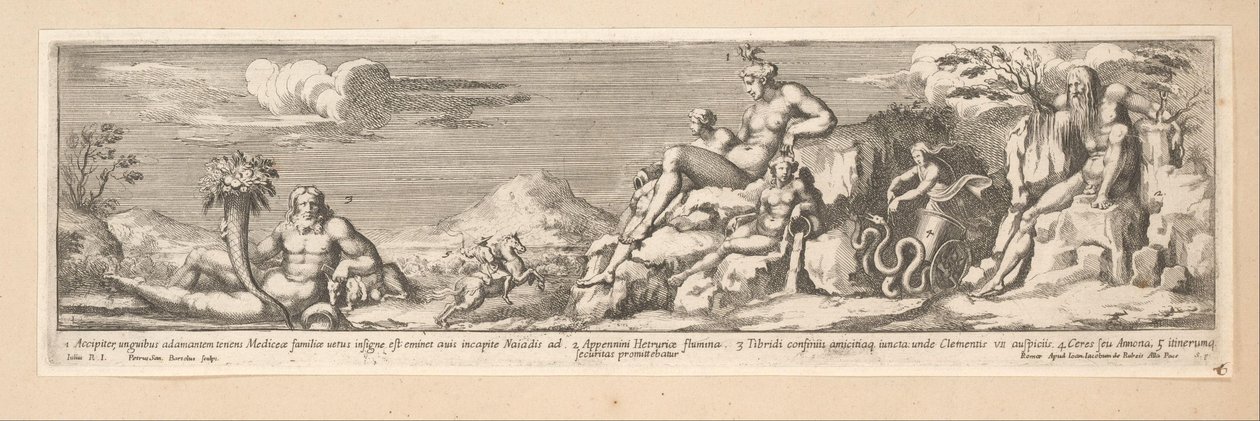 Allegory on the Route between Rome and Florence (History of Emperor Constantine) by Pietro Sante Bartoli