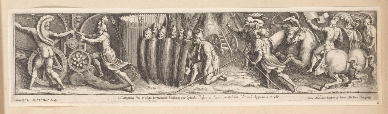Soldiers in Attack (History of Emperor Constantine) by Pietro Sante Bartoli