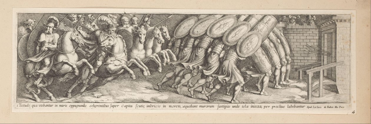 Soldiers in Attack (History of Emperor Constantine) by Pietro Sante Bartoli