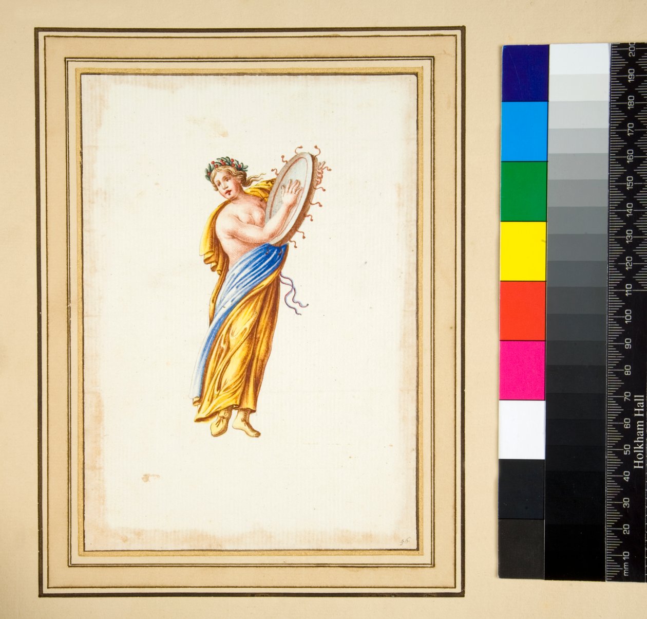 Draped figure beating a drum by Pietro Santi Bartoli