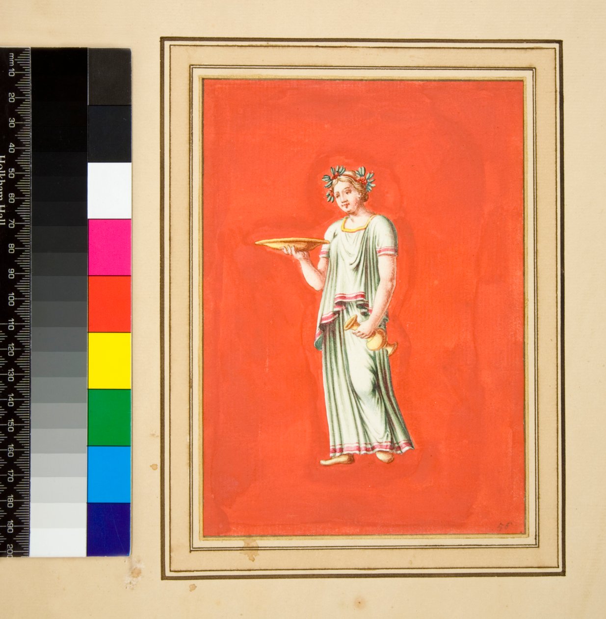 Female figure on pedestal with patera and amphora by Pietro Santi Bartoli