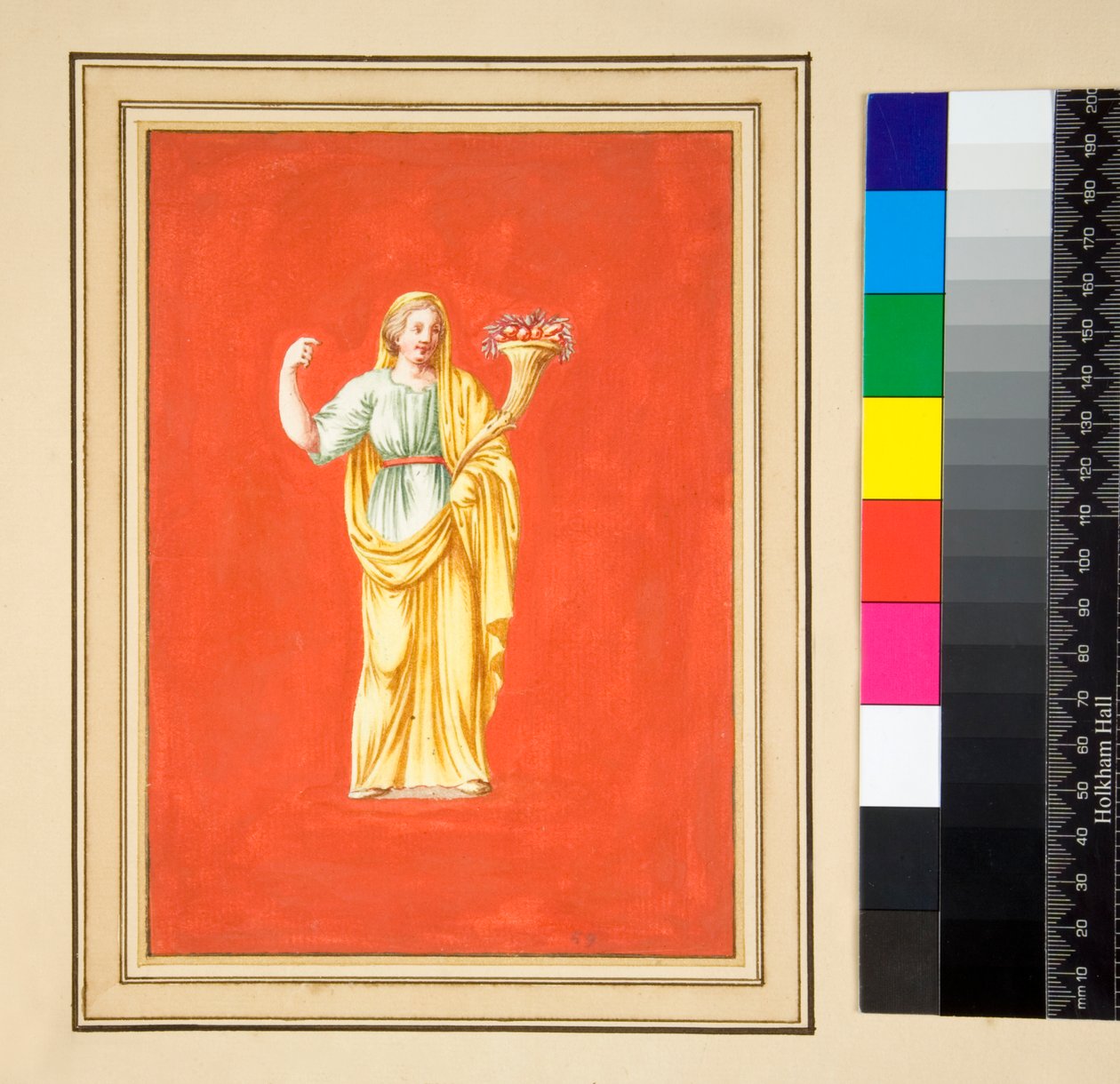 Female figure on red ground by Pietro Santi Bartoli