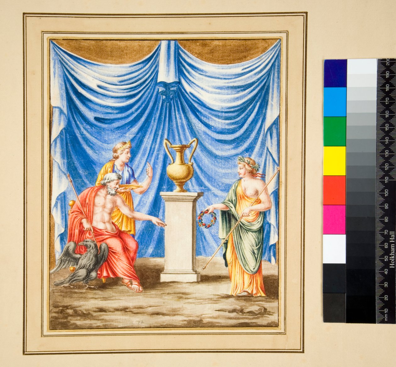 Jupiter sitting to the left with an Eagle and a Female Figure by Pietro Santi Bartoli