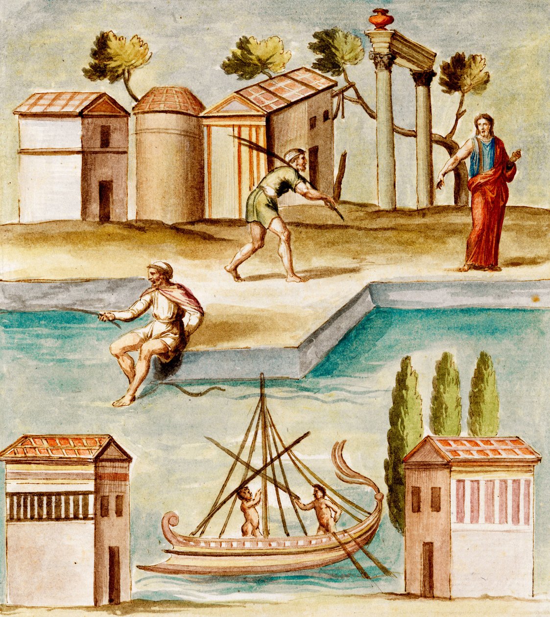 Harbour Scene by Pietro Santi Bartoli