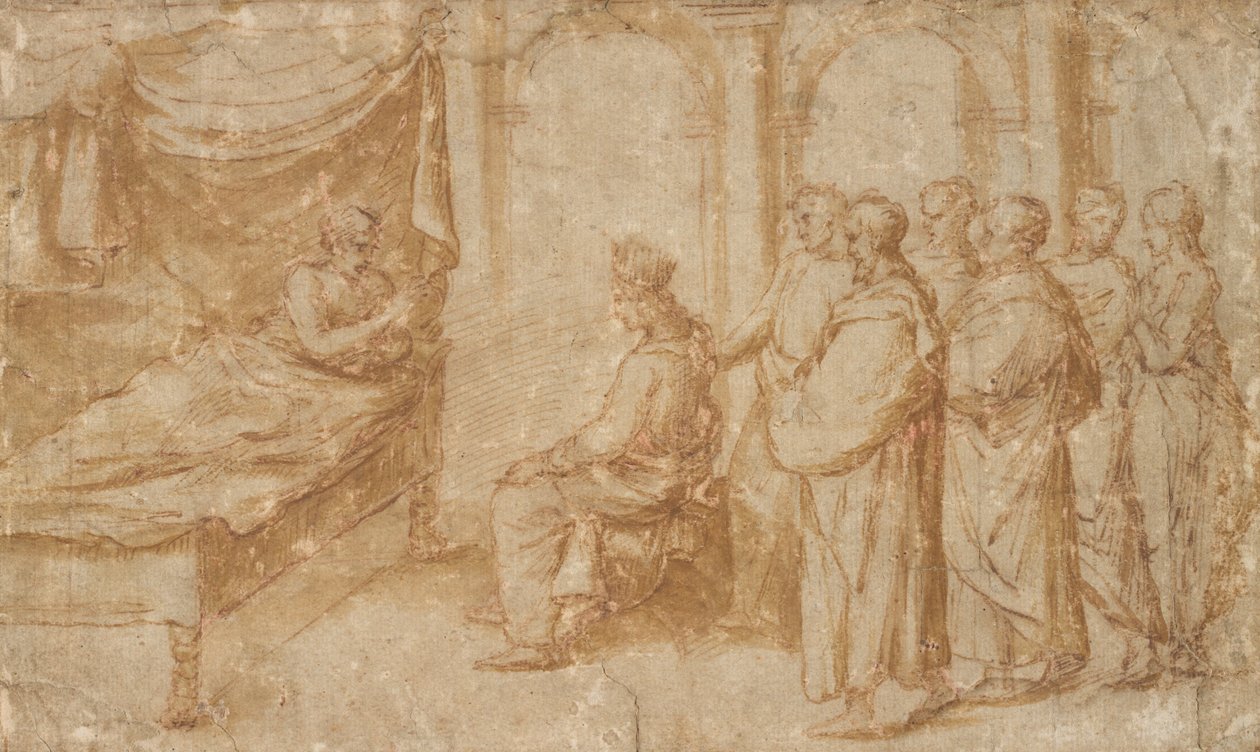 Solomon at the Deathbed of King David by Pietro Santo Bartoli