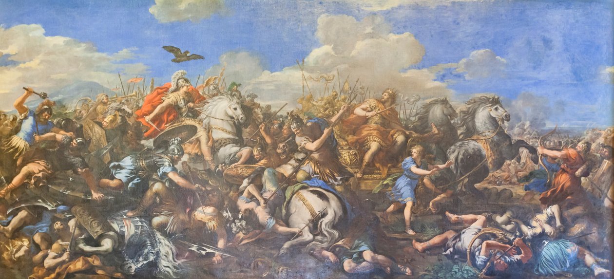Battle of Alexander versus Darius by Pietro da (1596 1669) Cortona