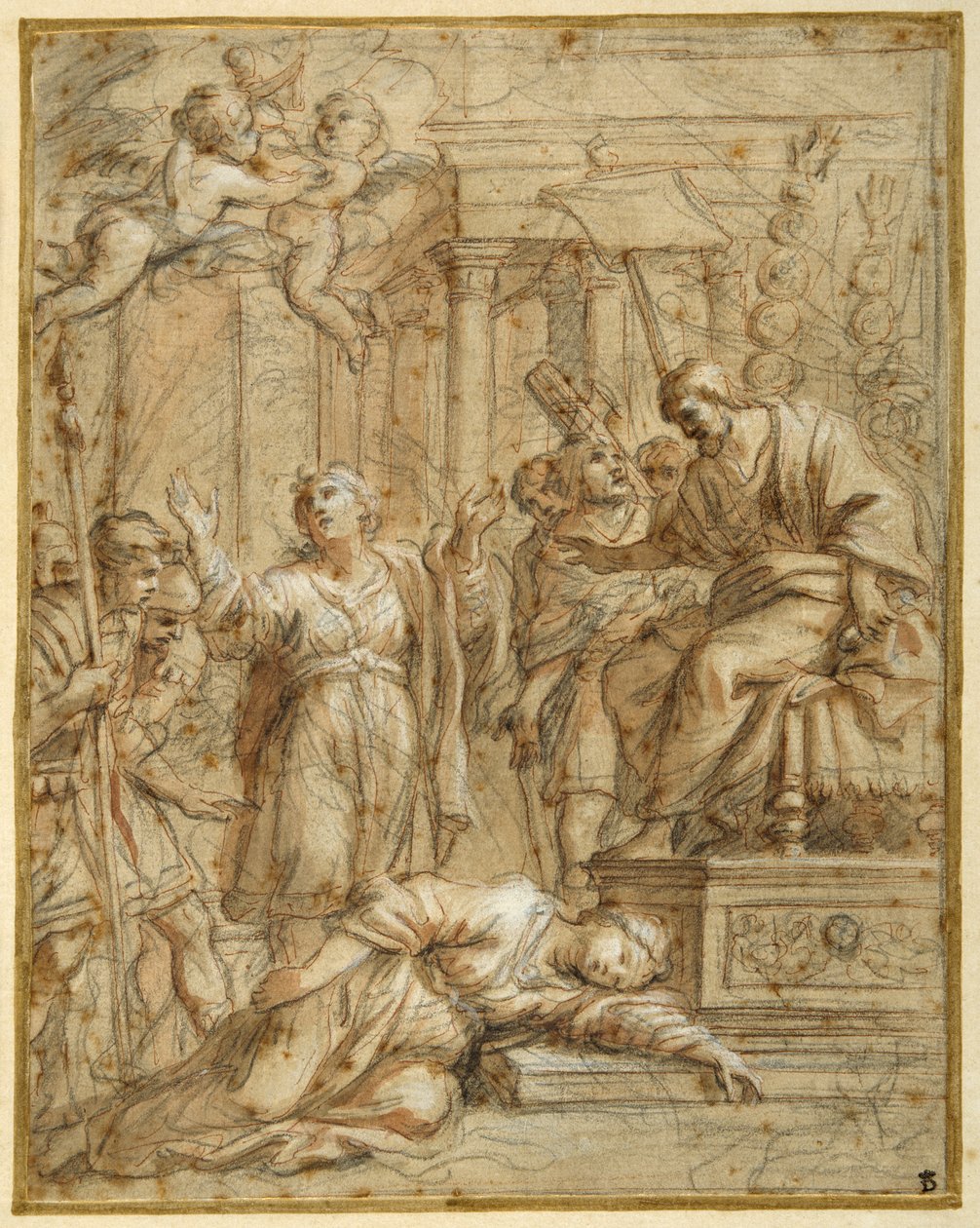 St. Bibiana Lies Martyred before the Prefect Apronianus by Pietro da (1596 1669) Cortona