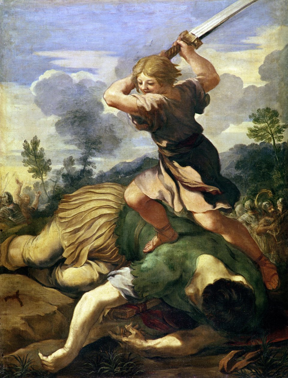 David Killing Goliath by Pietro da (1596 1669) Cortona