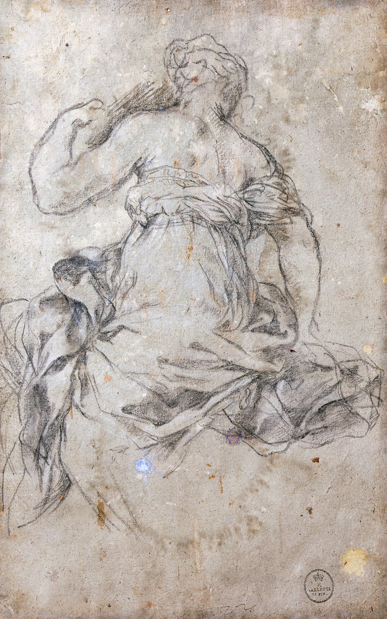 Female Figure, Study for the Age of Silver Fresco by Pietro da Cortona