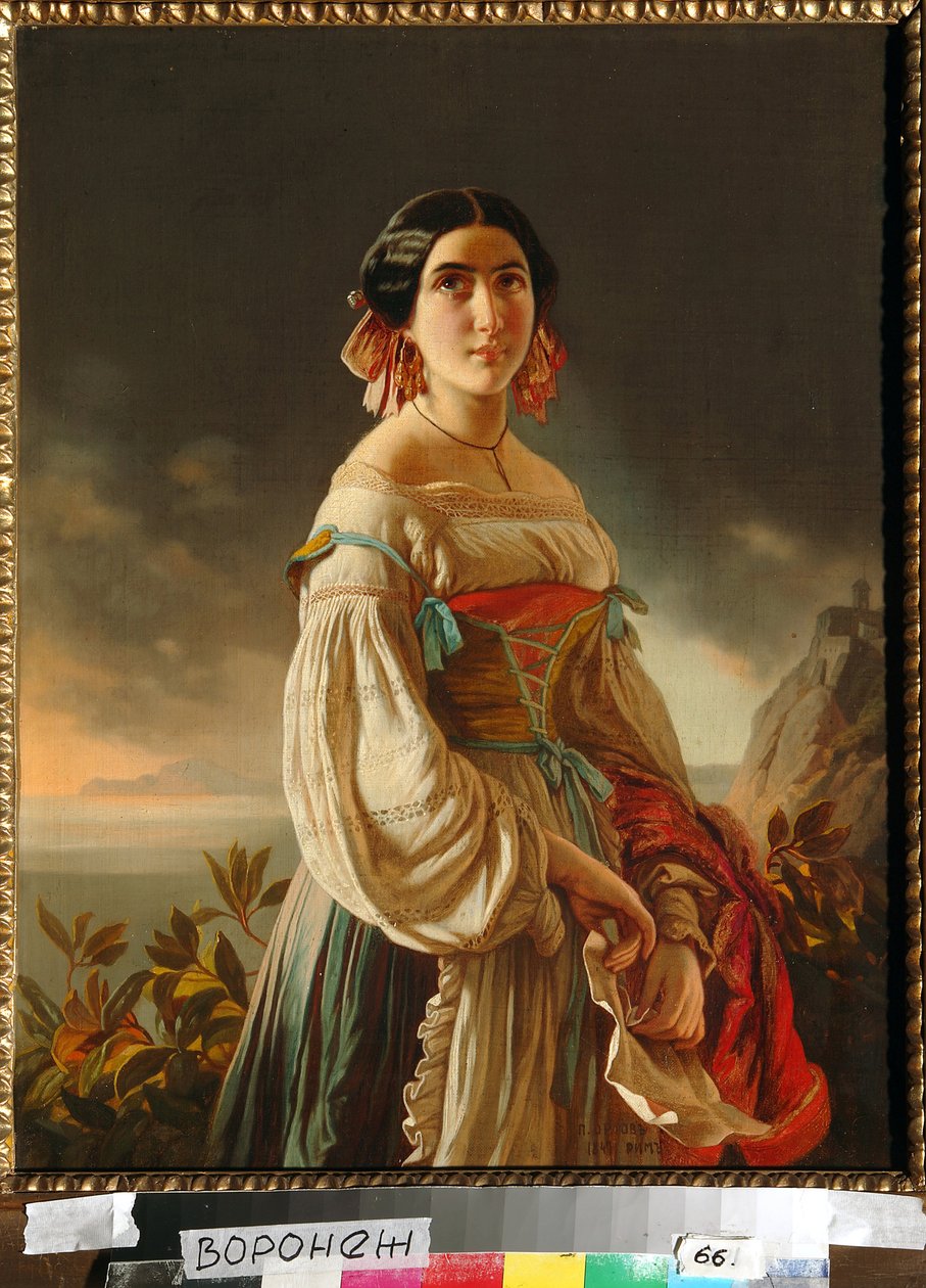 Portrait of Princess Lina Gagarina (later Countess Muraviova) by Pimen Nikitich Orlov