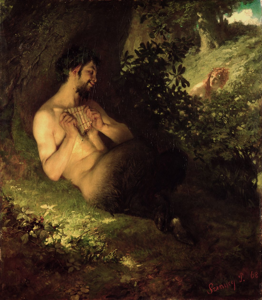 Faun and Nymph, 1868 by Pál Szinyei Merse