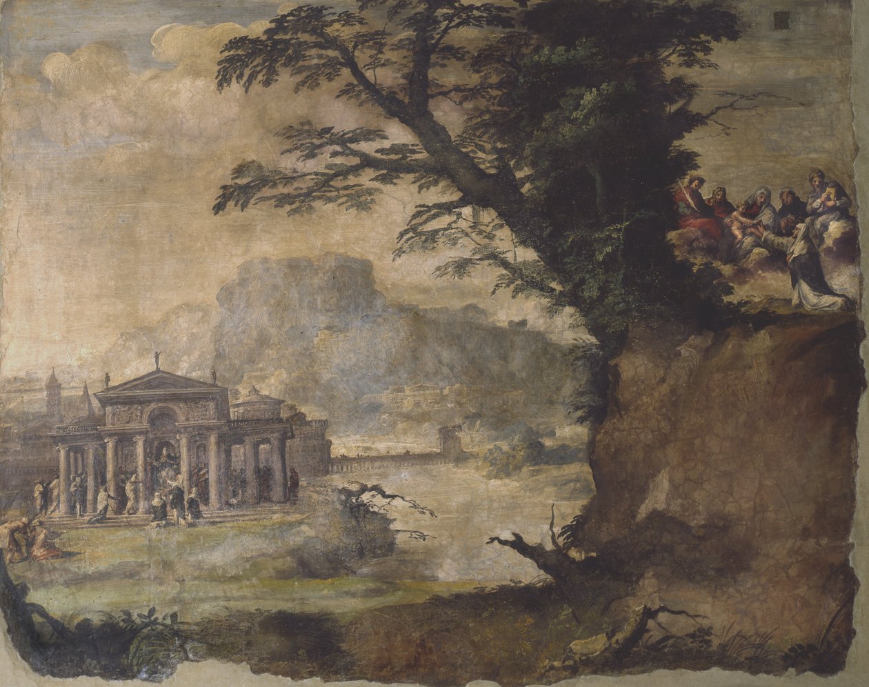 Landscape with Meeting of Christ and Virgin by Polidoro da Caravaggio