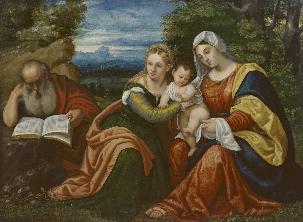 Virgin and Child with St. Catherine and St. Jerome in a Landscape by Polidoro da Lanciano