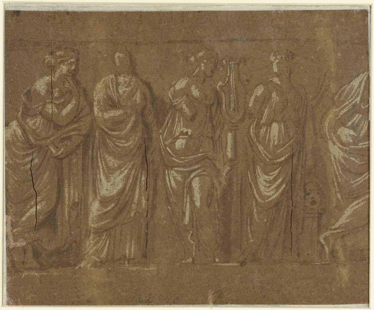 Row of Muses by Polidoro da Caravaggio (possibly)