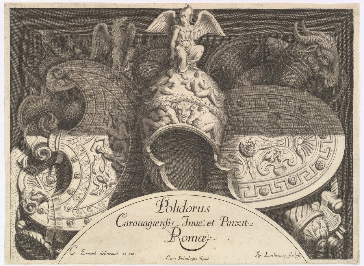 Weapon Trophies after the Façade of Palazzo Milesi in Rome by Polidoro da Caravaggio