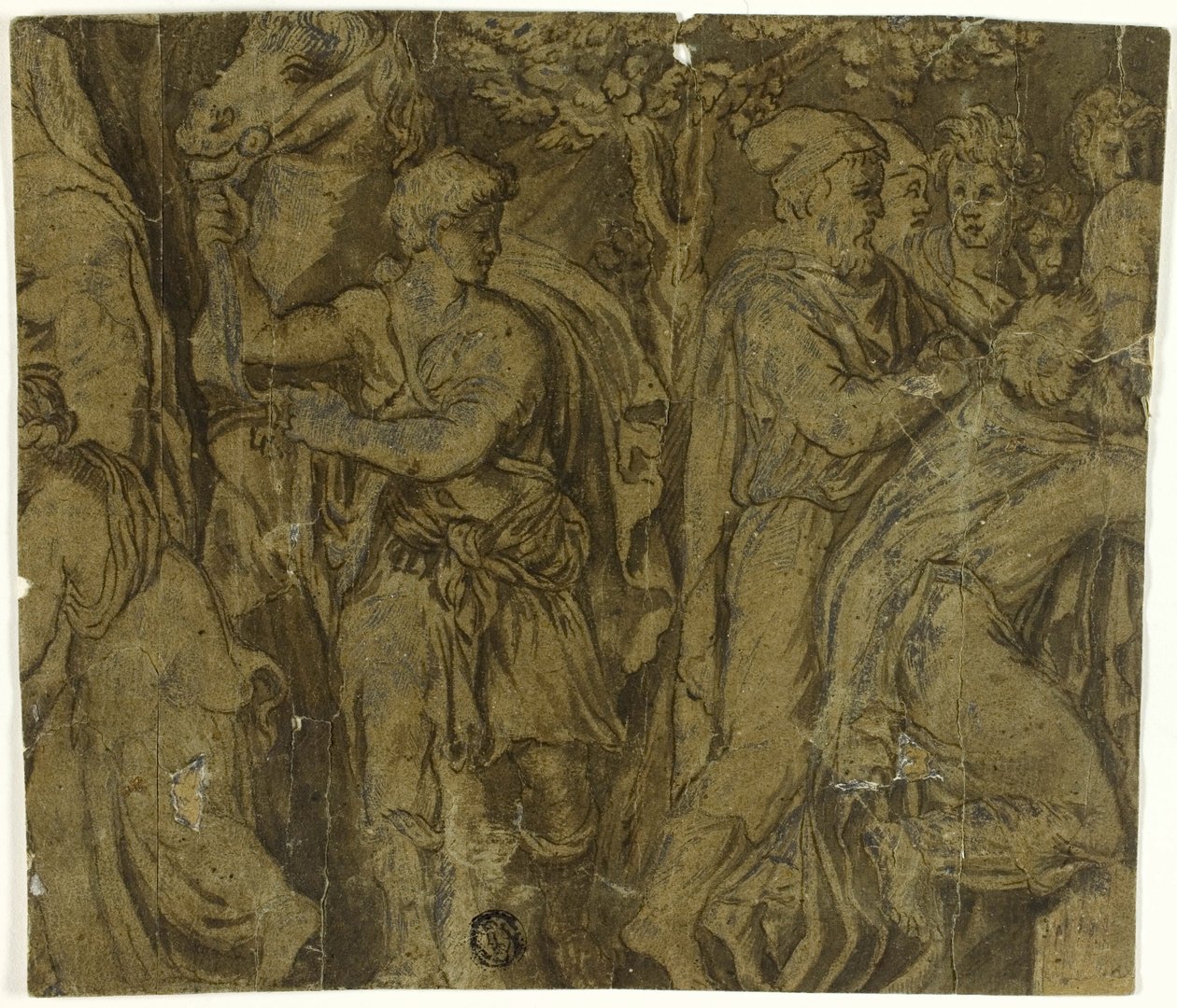 Story of Niobe: Youth with Horse; Worshippers by Polidoro da Caravaggio
