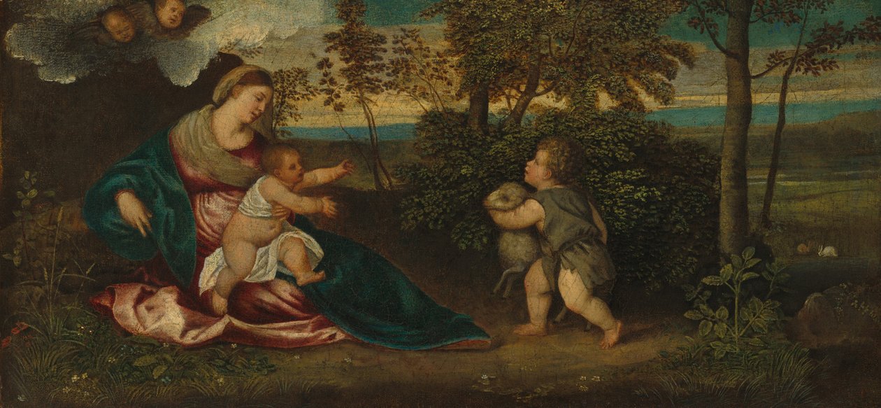 Madonna and Child and the Infant Saint John in a Landscape, 1540-1550 by Polidoro da Lanciano