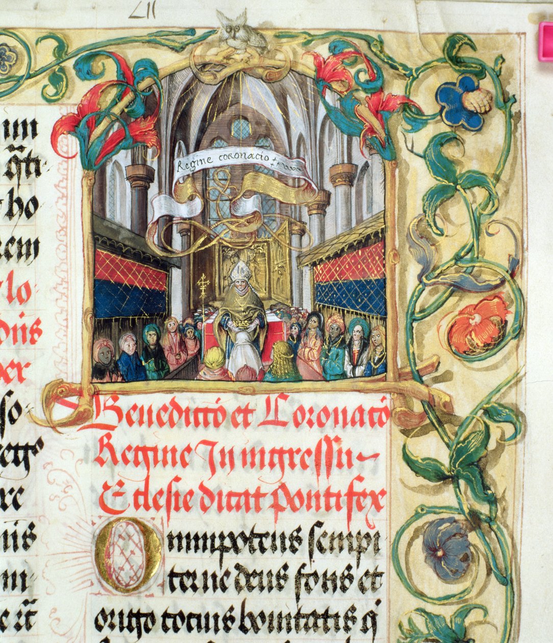 Coronation of the Queen of Poland from the Pontifical of Bishop Erasmus Ciolek, c.1510 by Polish School