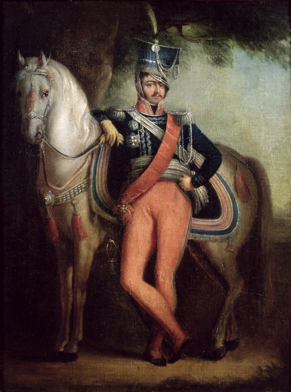 Prince Josef Anton Poniatowski by his horse, c.1800-13 by Polish School